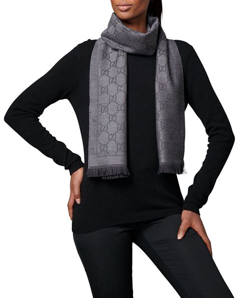 black gucci scarves|gucci black and white scarf.